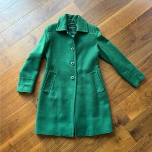 [Kristin Blake) Emerald Green Wool Blend Coat